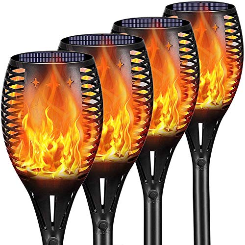 YoungPower Solar Outdoor Torch Lights LED Landscape Lighting 43 Solar Outdoor Path Lights Waterproof Solar Flame Lights Torch Dusk to Dawn Auto OnOff Security for Garden Yard Patio 4 Pack
