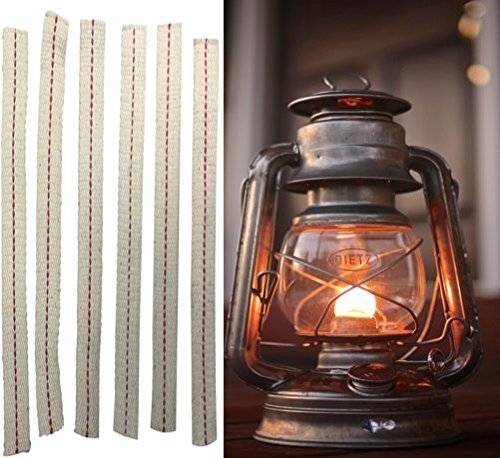Light Of Mine 100 Cotton 78 Wick Strip Pre Cut Red Stripe Replacement Wick for Oil Lamps and Lanterns (6)