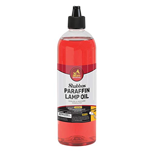 Paraffin Lamp Oil  Red Smokeless Odorless Clean Burning Fuel for Indoor and Outdoor Use with EZ Fill Cap and Pouring Spout  32oz  by Ner Mitzvah