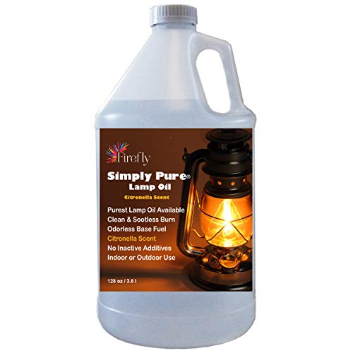 Firefly Kosher Citronella Paraffin Lamp Oil  1 Gallon  Odorless Base  Smokeless  Ultra Clean Burning Paraffin Oil with Citronella Oil
