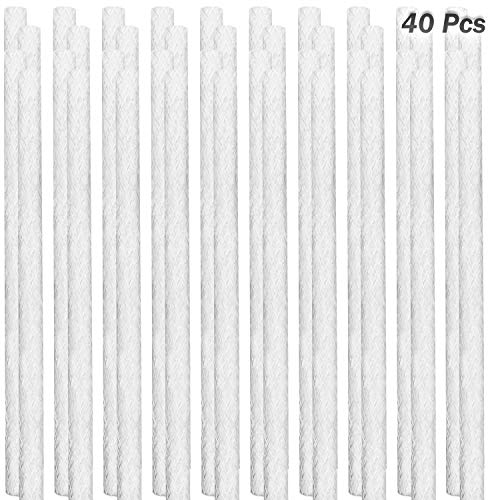 EBaokuup 40Pcs Fiberglass Replacement Wicks Torch Replacement Wicks Wine Bottle Wicks for Outdoor Tiki Torches Patio Lighting Garden Lights Oil Lamps（12Inch Diameter X 985Inch ）