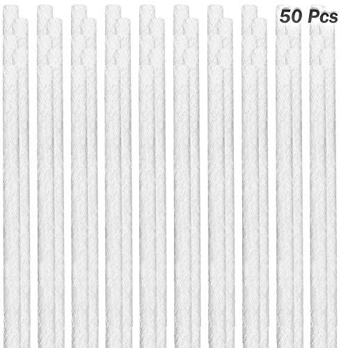 EBaokuup 50Pcs Fiberglass Replacement Wicks Torch Replacement Wicks Wine Bottle Wicks for Outdoor Tiki Torches Patio Lighting Garden Lights Oil Lamps（12Inch Diameter X 985Inch ）