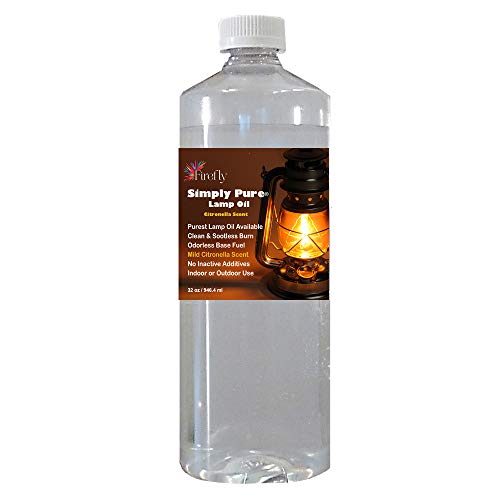 Firefly Citronella Scented Kosher Lamp Oil  32 oz  Odorless Base and Smokeless  Ultra Clean Burning Pure Paraffin Oil