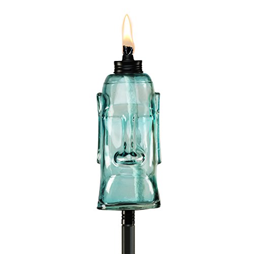 TIKI Brand 65Inch King Oahu Glass Torch Blue