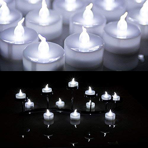 AGPtek 24 PCS LED Tealights BatteryOperated flameless Candles Lights For Wedding Birthday Party  White