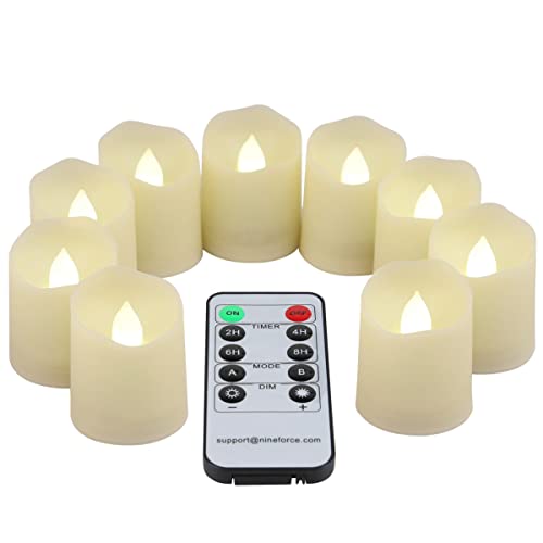 Battery Operated Tea Lights Candles with Remote Flameless Votive Candle with Timer LED Tealights Flickering Candles Unscented LED Realistic Tealight Fake Candles Tea Light 200 Hours  9 Set x 18