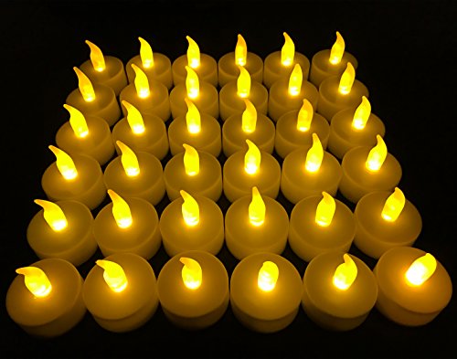 Flameless LED Tea Light Candles 36 PK Vivii BatteryPowered Unscented LED Tealight Candles Fake Candles Tealights (36 Pack)