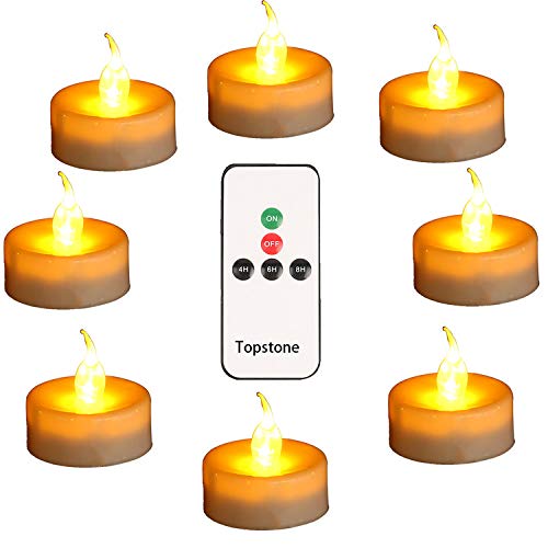 Topstone Led Tealight Candles with Remote and TimerWarm Yellow Flameless Candles Big Capacity Battery Operated Tea LightBest for Wedding and Festival DecorationPack of 12