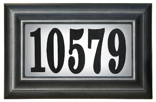 Qualarc Edgewood Classic Rectangular Plastic Lighted Address Plaque with LED Lights