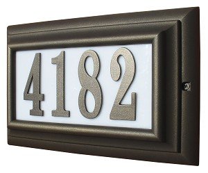 Qualarc Inc Edgewood Misty Oak Lighted Address Plaque Bronze Frame CMIST-1309-BZ