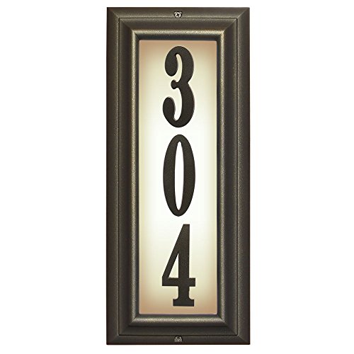 Qualarc Inc Edgewood Vertical Lighted Address Plaque Oil Rub Bronze LTV-1303-ORB