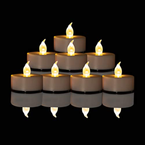 Battery Operated Flameless Tea Lights 24PACK LED Electric Candles Lamp Realistic and Bright Flickering Holiday Gift Long Lasting for Birthday Wedding Party Home Decoration