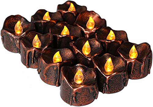 NC 12pcs Realistic Fake Flameless LED Candles 15 Inch Battery Operated Mini LED Candles Electric Tea Lights for Candelabra Table Halloween Christmas Thanksgiving Event Home Decor