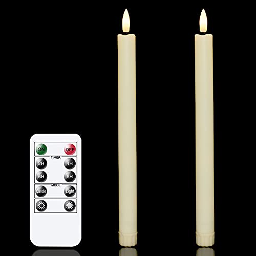 Vtobay Flameless Taper Candles with RemoteIvory Flickering Battery Operated LED CandlesticksSet of 2 Timer Plastic Faux Warm Fire 3DWick Window Taper Candles Indoor Decor(No Scent 078 x 1024)