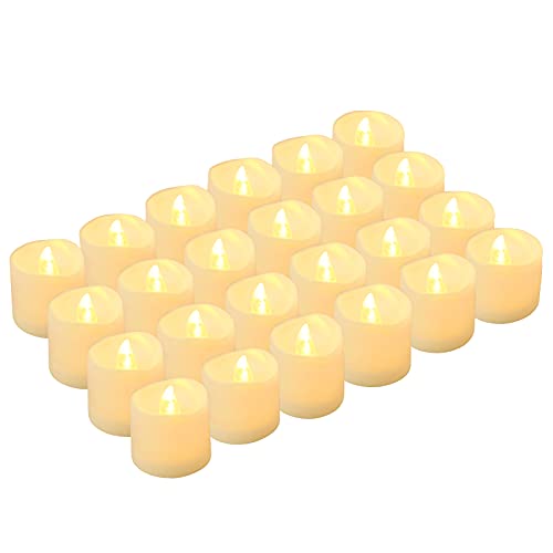 LED Tea Lights Candles Kohree Flameless Candles Battery Operated LED Candles Flickering Tealight Candles for Christmas Decorations Wedding Festival Seasonal Celebration Warm White Pack of 24