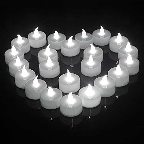 Tea Lights100pack LED Tealight CandlesFlameless CandlesFlickering Tea Candles Battery Included as Halloween LightsPumpkin DecorationHolidayGardenWeddingPartyDécor (Cold White Light)