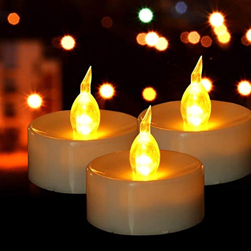 Battery Tea Lights  24 Pack LED Tea Lights Candles Realistic and Bright Flickering Holiday Gift Operated Flameless LED Tea Light for Seasonal  Festival Celebration Warm Yellow Lamp Battery Powered