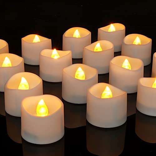 Homemory 72 Pcs Flameless Tealight Candles Bulk Battery Operated Votive Candles Flickering White Base Batteries Included
