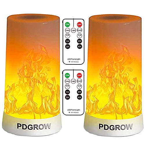 LED Flameless Candles with Remote Timer Fireplace Light 4 Modes USB Rechargeable Fake Flame Lamp Indoor Electric Fire Illusion Battery Powered Lantern Fia Wave Lighting for Home Christmas Decorative