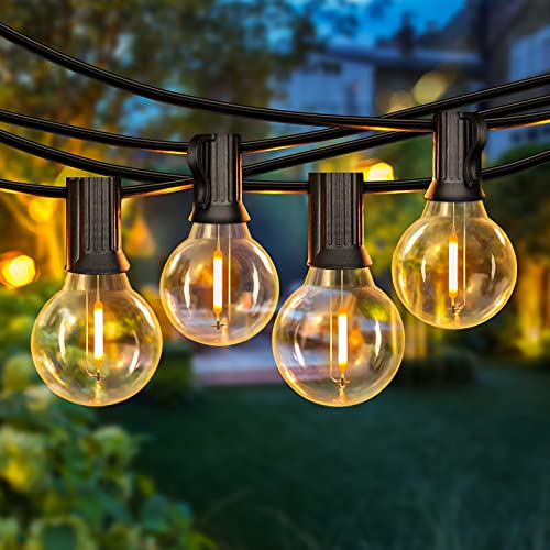 50FT LED G40 Globe String Lights Shatterproof Outdoor Patio String Lights with 502 Dimmable Edison Bulbs 50 Backyard Hanging Lights Bistro Light Waterproof for Balcony Party Wedding Market