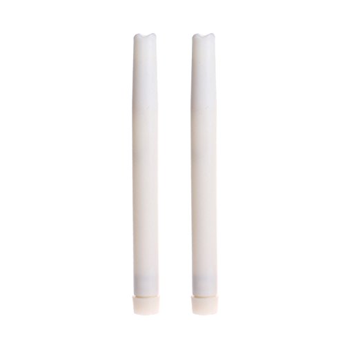 9 Electric Led Taper Candles with Timer Battery Operated Real Wax Candle for Home and Parties White Pack of 2