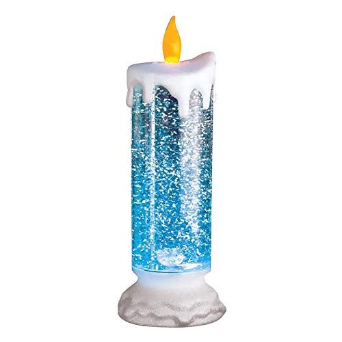 Aslion Flameless Candles Rechargeable Colour Electronic LED Waterproof Candle with Glitter Colour Changing LED Water Candle Color Changing Snow Globes Winter Candle