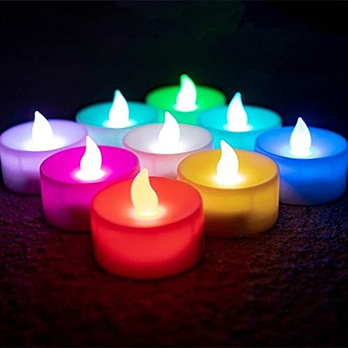 Battery Operated Colorful Flickering Tea Light Candle 6Pcs Flameless Led Candles with RemoteColor Changing Led Tea Lights Candles for WeddingPartyHalloweenChristmasTable DindingHome Decor