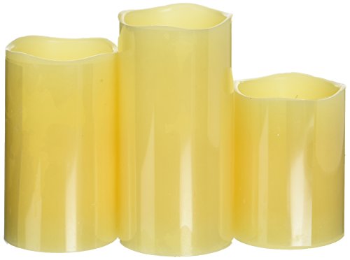 Glow Candles  Flameless ColorChanging Candles 3 Batteryoperated LED Pillar Candles with Remote (Real Wax)