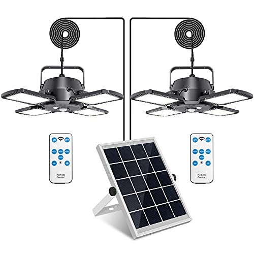 Solar Pendant Lights Outdoor IndoorAqonsie 1000LM Dual Head Solar Shed Light120° Adjustable Solar Motion Sensor Light with Remote  4 Lighting Modes for Shed Gazebo Home Barn Chicken Coop Christmas