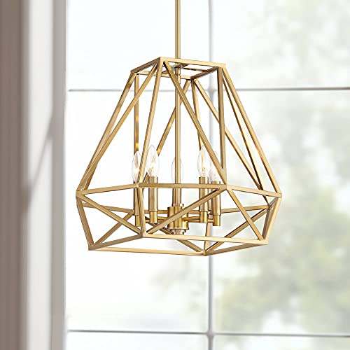Hawking Gold Pendant Chandelier 19 12 Wide Modern Contemporary Geometric Frame 5Light Fixture for Dining Room House Foyer Entryway Kitchen Bedroom Living Room High Ceilings  Franklin Iron Works