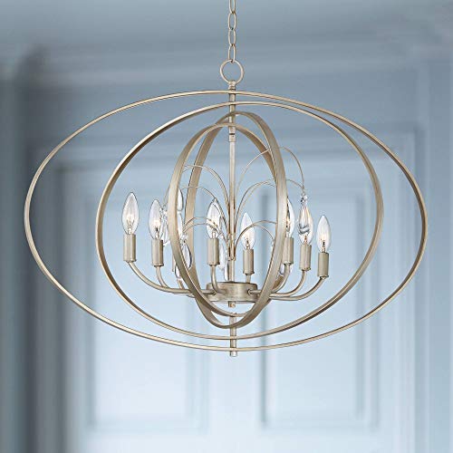 Tiller Champagne Satin Silver Orb Foyer Pendant Chandelier Lighting 31 12 Wide Modern Contemporary 8Light Fixture Dining Room House Entryway Kitchen Bedroom Living Room  Possini Euro Design