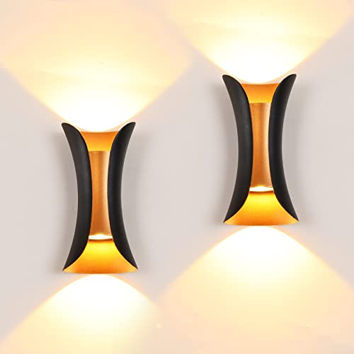 Rosysky Wall Sconce Set of 2 Outdoor Modern LED Wall Light 10w Wall Lamps for Living Room Patio Wall Light Fixture Suitable for Porch Bedroom Terrace Courtyard
