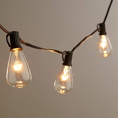 25ft Outdoor Edison Bulb String Lights ST35 Edison Bulbs(Plus 2 Extra Bulbs) UL Listed for IndoorOutdoor Decor Perfect for GardenBackyardPergolaPatioParty (Black)