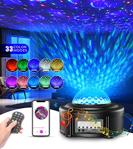 3 in 1 Star Projector Galaxy Projector with Music Speaker Night Light Projector with Timer Ocean Wave Projector with Remote Control Bluetooth Nebula Lamp for BedroomGame RoomsPartyHome Theatre