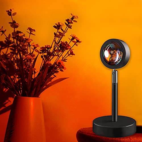 Sunset Lamp Projection Led Light180 Degree Rotation Sunset Projection Lamp Night Light Projector Led Lamp Romantic Projector for Home Party Living Room Bedroom Decor(Sunset Red)