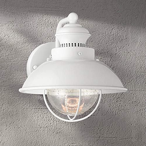 Fordham Farmhouse Industrial Outdoor Barn Light Fixture LED White 8 14 Clear Seeded Glass for Exterior House Porch Patio Outside Deck Garage Yard Front Door Garden Home  John Timberland