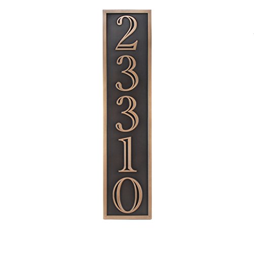 Hesperis Vertical Address Plaque 5 5x25 - Raised Bronze Patina Coated