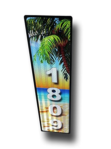 Tropical Beach Vertical Curb Mailbox House Address Plaque Reflective&hellip