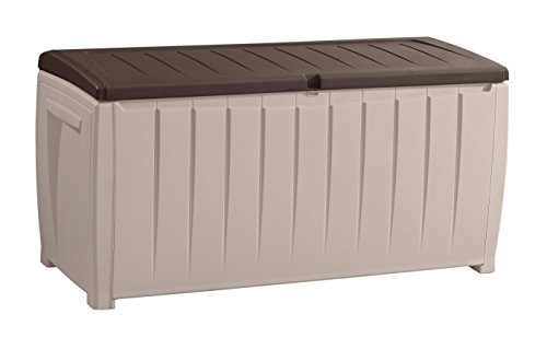 Keter Novel Plastic Deck Storage Container Box Outdoor Patio Furniture 90 Gal Brown