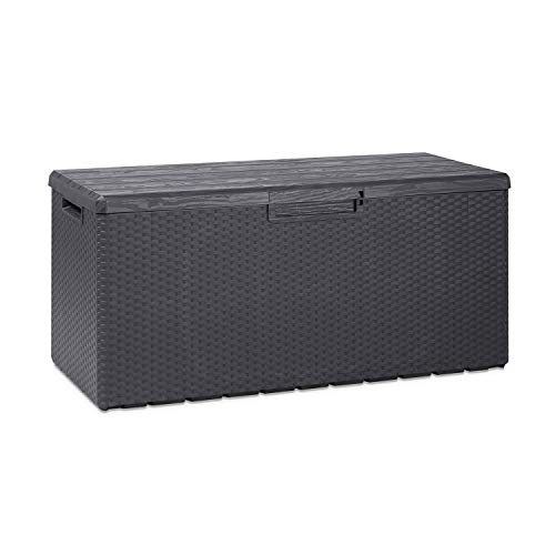 Toomax Z175E097 Portofino Weather Resistant Heavy Duty 90 Gallon Novel Resin Outdoor Deck Box Gray