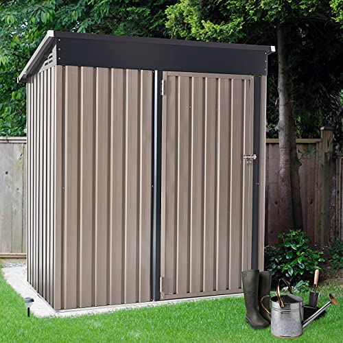 UMAX 5 x 3 Outdoor Metal Storage Shed Steel Garden Shed with Single Lockable Door Tool Storage Shed for Backyard Patio Lawn