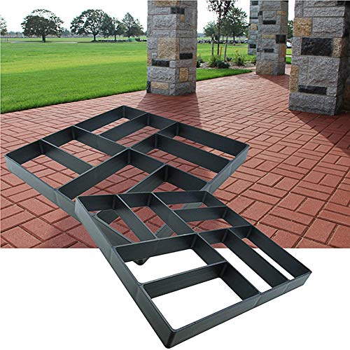 Awaken Patio Concrete Pavers Concrete Molds and Forms Cement Molds for Walkways Stepping Stone Walk Maker Garden Path Mold Heavy Duty Plastic Durable Resusable Pack of 2 (157x157)