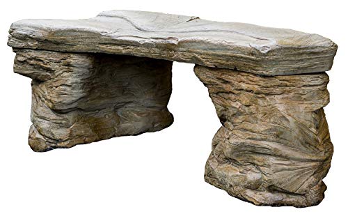 Cast Stone Petrified Rock Bench Outdoor Garden Patio Bench 3 Piece Hand Sculpted Rustic Garden Bench Outdoor Decor