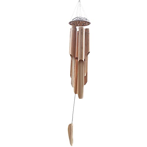 67cm Natural Bamboo Wind Chime Furnishing Hanging Bell Ornament Window Decoration for Good Fortune Suitable for Household Products
