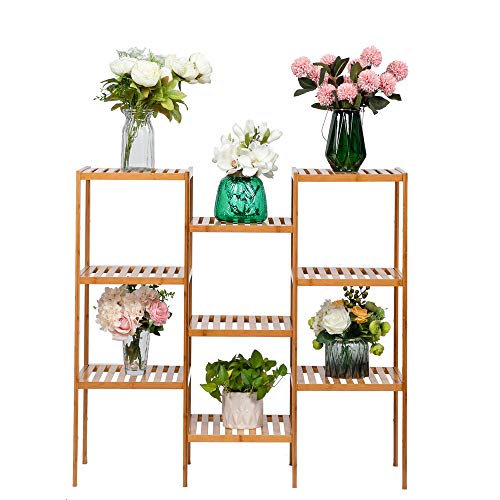 9 Bamboo Plant Stands which can be Combined Freely MultiFunctional Indoor Flower Stand Bathroom Shelf Garden Living Room Balcony Corridor Home Furnishing Decoration