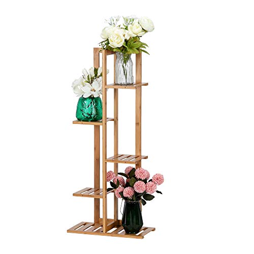 Plant Stand Flower Stand Bathroom Shelf Multifunctional Garden Living Room Balcony Corridor Home Furnishing Decoration (5 Floors and 6 bamboos)