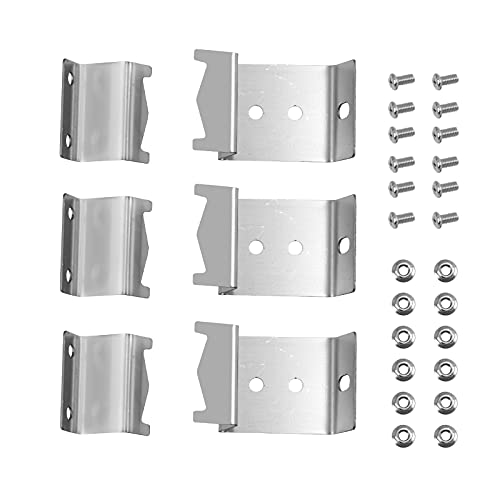 Kalomo Grill Heat Plates Shield Flame Shield Brackets Burner Hanger Brackets BBQ Gas Grill Replacement Parts Accessories with Screws for Chargriller 5050 Duo 3001 3008 5050 5072 5650