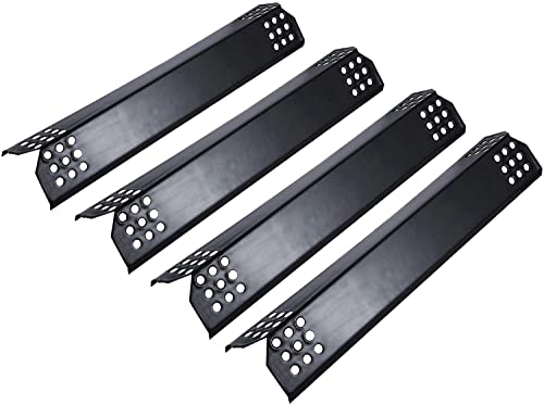Unicook Porcelain Grill Heat Plate 1456 L Gas Grill Replacement Parts 4 Pack Grill Heat Shield Tents Grill Burner Cover Flavorizer Bars Flame Tamer for BBQ Gas Grill