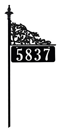 48&quot Oak Reflective 911 Home Address Sign For Yardndash Custom Made Address Plaquendash Wrought Iron Look Exclusively