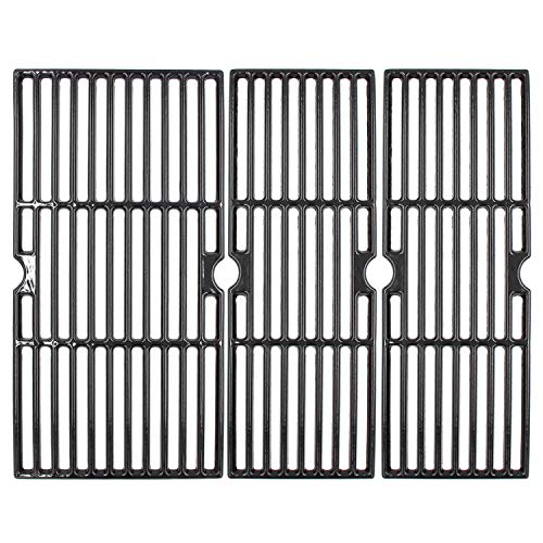 Hongso 18 316 Cast Iron Grill Grates for Charbroil Signature 3 Burners 463348017 463372017 Porcelain Enameled Grill Grids Replacement Parts 3 Packs PCZ063